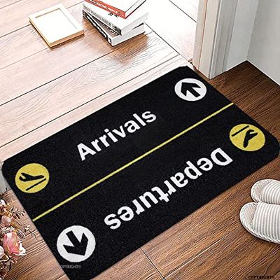 Arrival and Departures Durable Doormat Indoor Outdoor Entrance Door Mat Bath Rug Decorative Patio Garage Garden Kitchen Door Mats Porch Gifts Mats 18 x 30 Inch