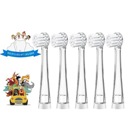 TEETECK 5 Pack Kids Toothbrush Replacement Heads Compatible with SEAGO,SG-977,SG-513,SG-2139,Compatible with Brush-Baby WildOnes/KIDZSONICNot BabySonic Series,Compatible with Dada-Tech,DT-BB1, DT-K6
