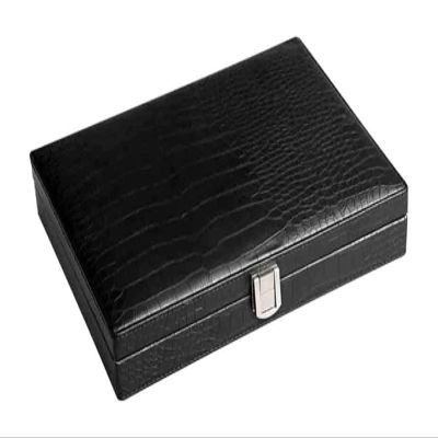 Cigar Humidor Moisturizing Crocodile Leather Cow Leather Lined with Cedar Wood Sticks Decorative Box