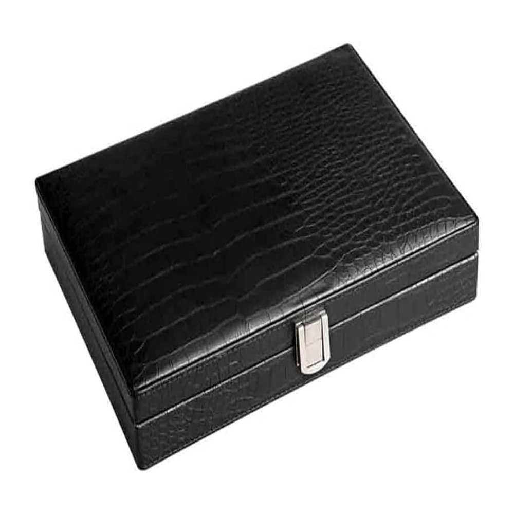 Cigar Humidor Moisturizing Crocodile Leather Cow Leather Lined with Cedar Wood Sticks Decorative Box