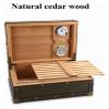 Cigar Humidor Handcrafted Humidor, Handmade, Desktop Cigar Storage, with Hygrometer Humidifier, for Men, for 50 Cigars, Ebony Finish view 2