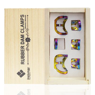 6 Piece Multi Color Dental Rubber Dam Brinker Clamps Universal Set (B1, B2, B3, B4, B5, B6) Clamp for Lower Molars,Premolars, Incisors Canines