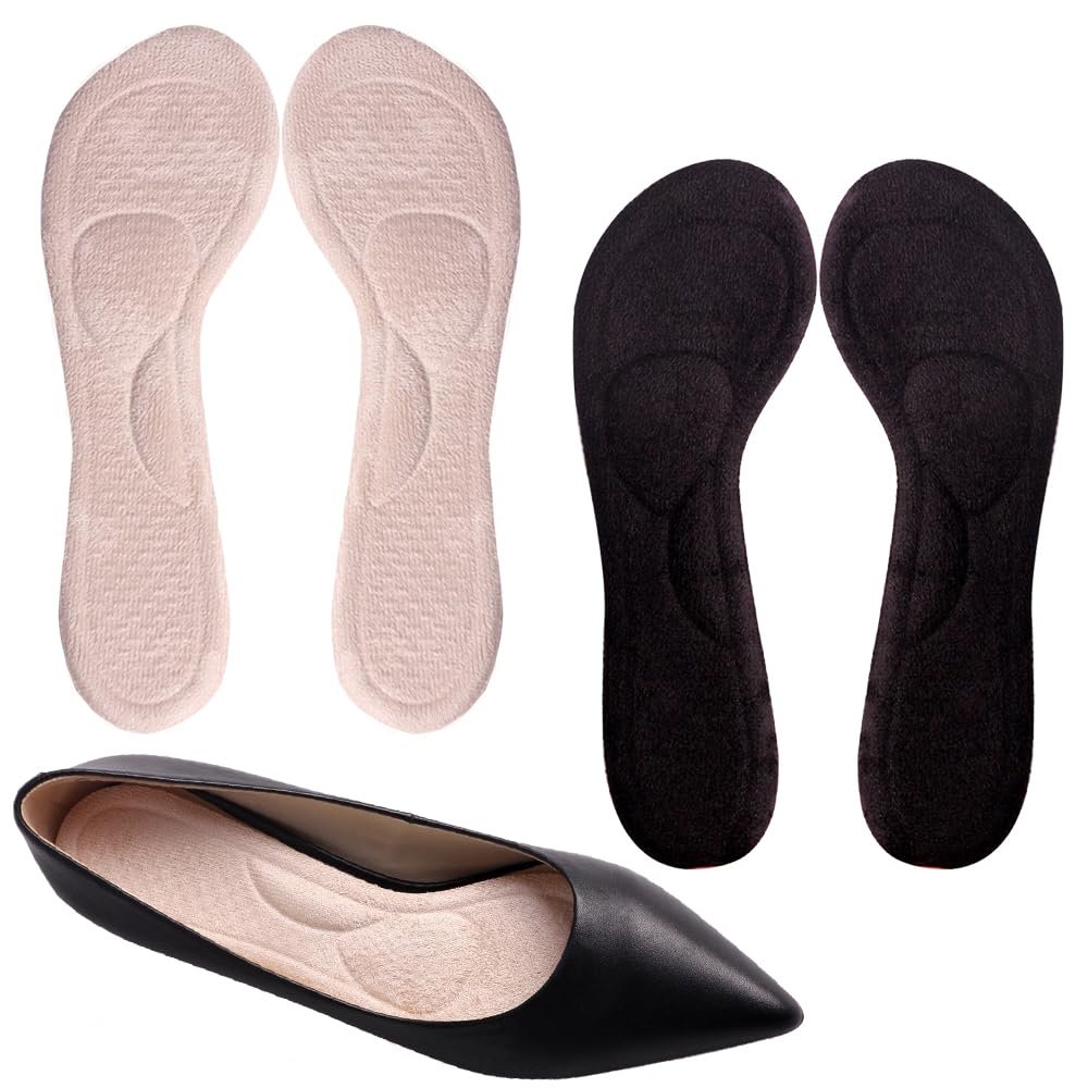  Adhesive High Heel Cushion Inserts Women, Gel Cushioning Insoles Prevent Slipping, Silicone Cushion Shoe Insoles Pain Relief, Arch Support Shoe Inserts (2 Velvety Cushion)