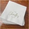 XEL Personalized Napkins Personalized Wedding Cocktail Napkins Anniversary Engagement Printed Custom Monogram Cocktail Beverage Party Napkins (100pcs) view 1