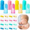 Zopeal 16 Sets Baby Finger Toothbrush Infant Toddler Kids Training Teething Newborns Travel with 8 Boxes Soft Silicone for Oral Habit Teething Tongue Cleaning Massaging Gift Brush 0-6 and 6-12 Months view 1
