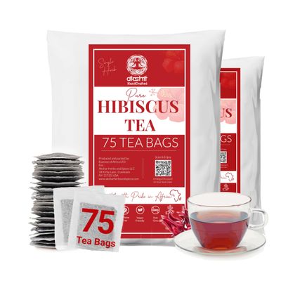 Akshit 150 Hibiscus Tea Bags, 100% Natural Hibiscus Flowers, Aromatic Tea, Hibiscus Tea Loose Leaf, Te De Hibisco, Non-GMO, Sugar Free, Caffeine Free. 10oz