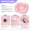 Cehim Inflatable Shampoo Basin - Portable Shampoo Bowl, Hair Washing Basin for Bedridden, Disabled,Injured, Hair Wash Tub for Dreadlocks and at Home Sink Washing (Pink-Bowtie, 15in Inner) view 3