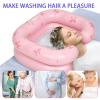 Cehim Inflatable Shampoo Basin - Portable Shampoo Bowl, Hair Washing Basin for Bedridden, Disabled,Injured, Hair Wash Tub for Dreadlocks and at Home Sink Washing (Pink-Bowtie, 15in Inner) view 4