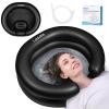 Portable Inflatable Hair Washing Basin for Bedridden - Wash Hair in Bed with Inflatable Shampoo Bowl.For Elderly,Disabled,Injured,Ideal Inflatable Sink for Locs Detox (Black, 18in Inner) view 1