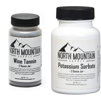 North Mountain Supply - Wine Tannin & Potassium Sorbate Stabilizer - 2oz Jars
