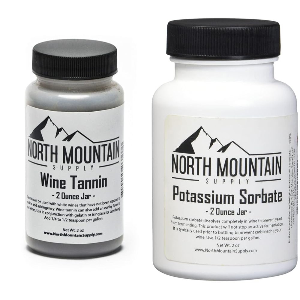 North Mountain Supply - Wine Tannin & Potassium Sorbate Stabilizer - 2oz Jars