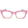 mincl Oprah style Bling Rhinestone Square Reading Glasses For Women Shiny Diamond Blue Light Blocking Eyeglasses (pink, 2, x) view 1