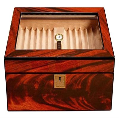 Cigar Humidor Travel Cigar Humidor Box Cigars with Humidifier Hygrometer Cedar Wood Cigar Case Glass Humidors Decorative Box