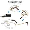 1 Pack Folding Reading glasses Half Frame Metal view 4