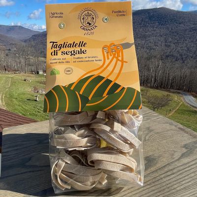 Conte Tagliatelle di Segale - Artisan Rye Pasta from Italy, 70% Rye Flour Blend, Handcrafted in Calabria, High Fiber & Low-Gluten Italian Pasta, Perfect for Healthy Diets - 300g