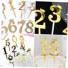 Hohopeti 10pcs Number Cake Toppers Creative Acrylic Cupcake Inserts for Birthday Party Decorations Birthday Cake Picks for Special Celebrations view 3