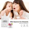 AMEILOZ 50PCS 3" Mini Tasting Spoons Tiny Plastic Taster Spoon for Yogurt Pudding Jello Shots Ice Cream, Extra Small Sample Micro Spoons (White) view 3