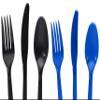 NineLife Basics Disposable Plastic Cutlery in Blue and Black - 96pc view 1