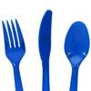 NineLife Basics Disposable Plastic Cutlery in Blue and Black - 96pc view 2