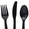 NineLife Basics Disposable Plastic Cutlery in Blue and Black - 96pc view 3