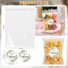 AIOMOB 100 Set Thank You for Celebrating with Us Stickers Candy Bags Greeny Wedding Favor Stickers 4x6 Inches Self Sealing Cellophane Bags for Wedding Favor Labels Guest Welcome Bag Stuffers Bulk view 2
