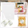 AIOMOB 100 Set Love is Sweet Stickers Candy Bags Wedding Favor Stickers 4x6 Inches Self Sealing Cellophane Bags for Wedding Favor Labels Guest Welcome Bag Stuffers Bulk view 2