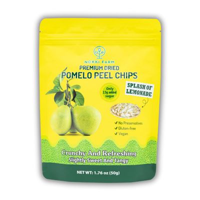 Pack of 1 NOKKI FARM Premium Dried Pomelo Peel | Crunchy | Slightly sweet and tangy | 50g