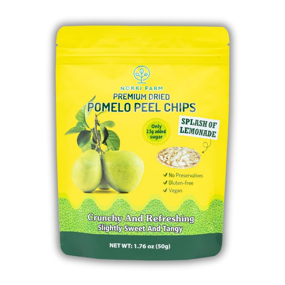 Pack of 1 NOKKI FARM Premium Dried Pomelo Peel | Crunchy | Slightly sweet and tangy | 50g