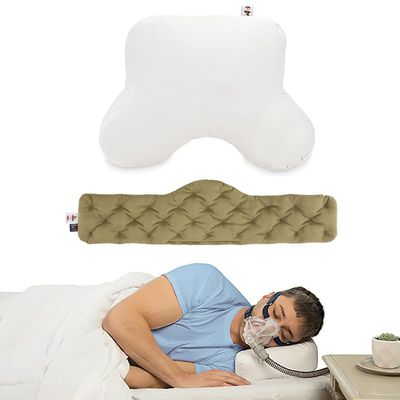 Core Products Sleep Apnea Pillow Bundle - Elevate Comfort with a Cervical Neck Pillow for Side Sleeping, Reduced Facial Pressure, CPAP Pillow + MicroBeads Moist Heat Pack, CPAP, Side Sleeping Comfort