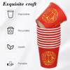 Ipetboom 100pcs Chinese Wedding Paper Cups for Hot Cold Drinks, Double Happiness Beverage Paper Cups for Chinese Wedding Party Birthday Anniversary Christmas, Red view 4