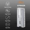 Visol Striker Butane Torch Triple Flame Refillable Gas Lighter, Built in Punch, Built in Poker, Built in Holder, Windproof Adjustable Flame Lighter (Shipped Without Butane) (Silver) view 2