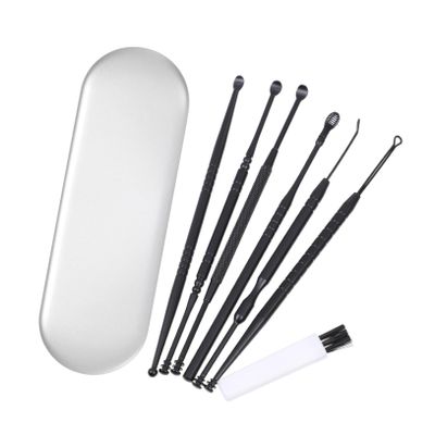 FRCOLOR 1set Stainless Steel Earwax Removal Tools Portable Ear Cleaning Picks Professional Design for Safe and Comfortable Wax Removal for Home Use and Travel