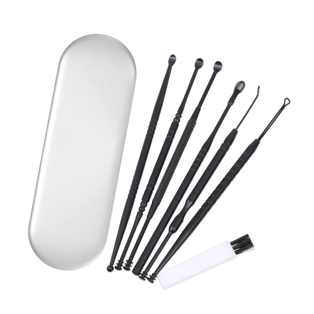 FRCOLOR 1set Stainless Steel Earwax Removal Tools Portable Ear Cleaning Picks Professional Design for Safe and Comfortable Wax Removal for Home Use and Travel