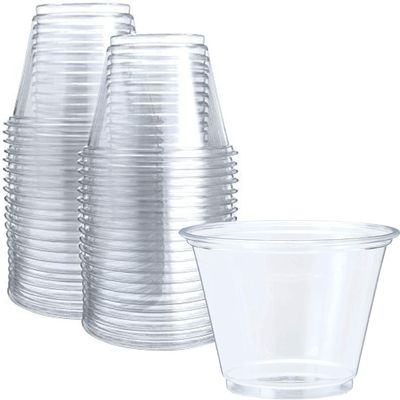 Basidi [9oz Crystal Clear PET Plastic Cups, Fit 92mm Lid, Disposable Cold Cups (Case of 1000) (9oz)