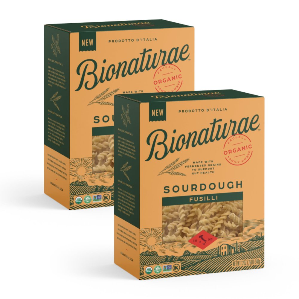 Bionaturae Sourdough Organic Fusilli Pasta - Italian Pasta Noodles, Spiral Pasta, Spiral Noodles, Fusilli Pasta Noodles, Corkscrew Pasta - 12 Ounce (Pack of 2)