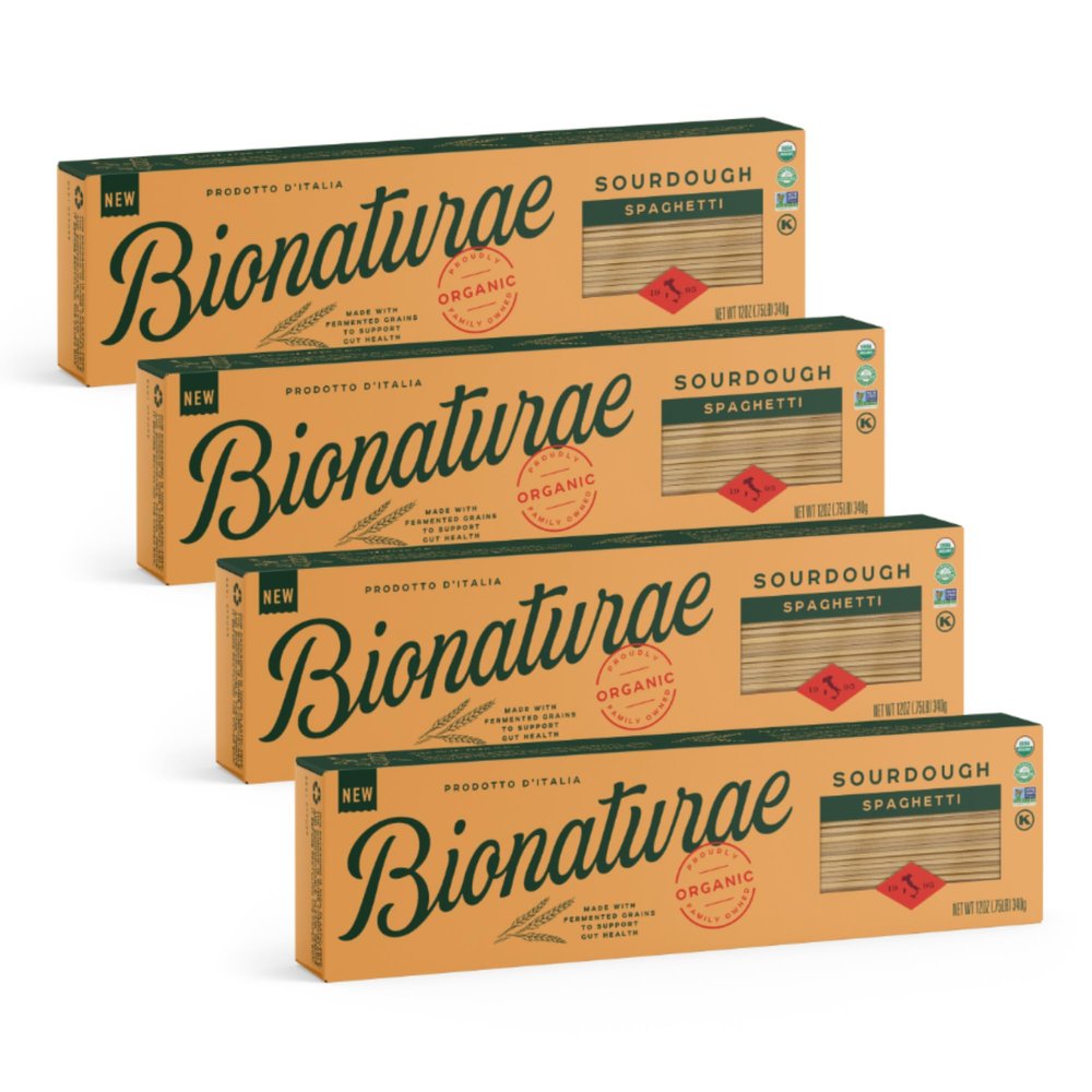 Bionaturae Sourdough Organic Spaghetti Pasta - Spaghetti Noodles Thin, Pasta Noodles, Thin Spaghetti, Pasta Spaghetti, Durum Wheat Pasta - 12 Ounce (Pack of 4)