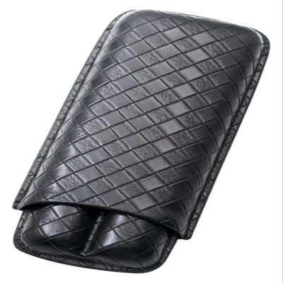Cigar Humidor Portable Cigar Case, Classy Crocodile Pattern Leather Travel Cigar Case, 2-3 Tube Travel Humidor, Cigar Storage Box Holds up to 2-3 Cigars, Great Gift Kit
