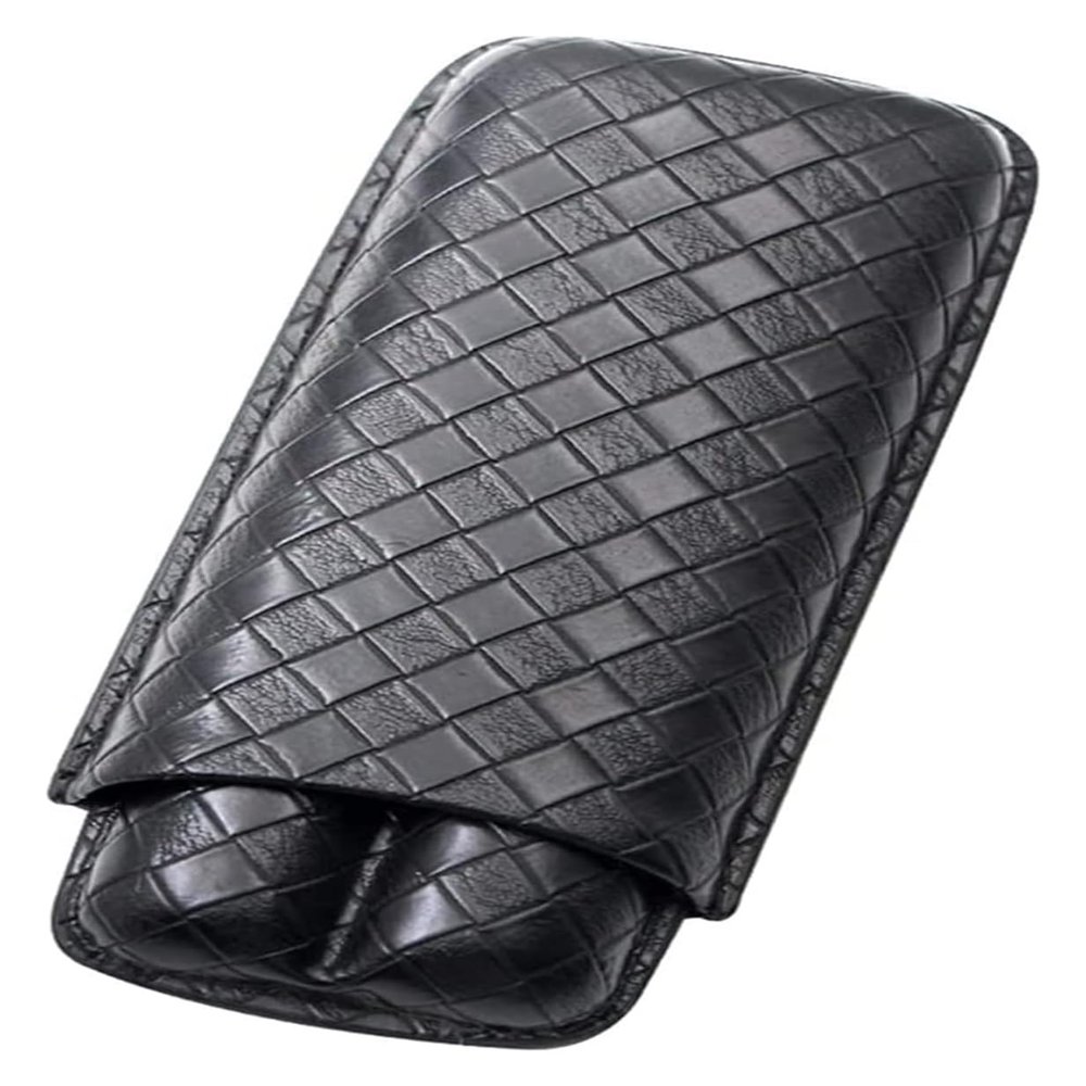 Cigar Humidor Portable Cigar Case, Classy Crocodile Pattern Leather Travel Cigar Case, 2-3 Tube Travel Humidor, Cigar Storage Box Holds up to 2-3 Cigars, Great Gift Kit