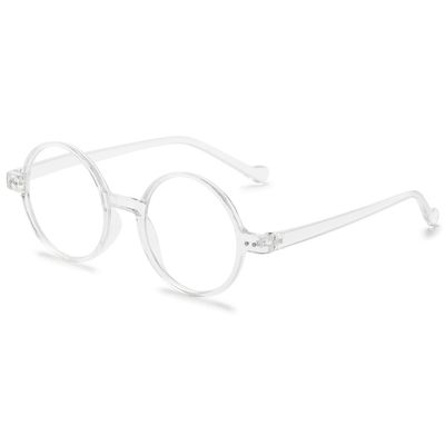 ABETOS Retro Round Blue Light Blocking Reading Glasses Circle Frame Readers for Women Men Computer Eyeglasses, Clear 0.0