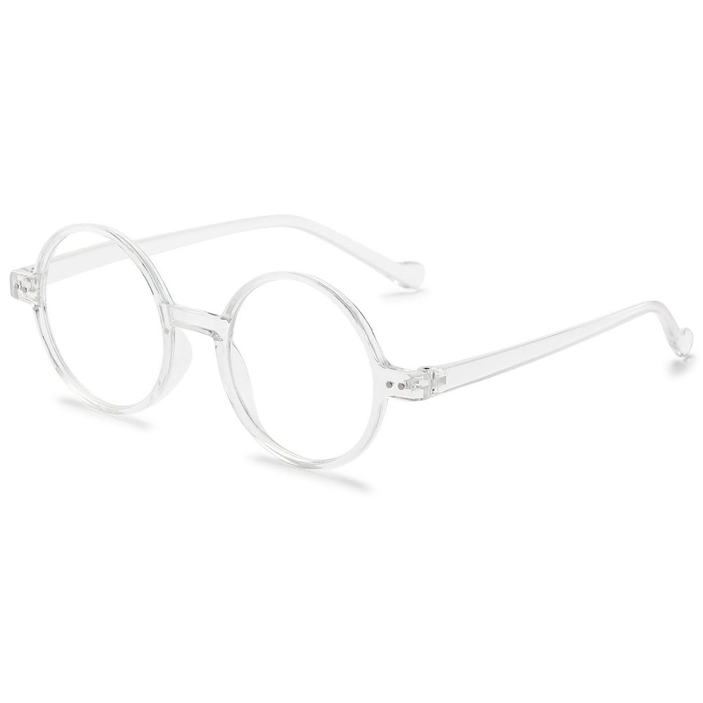 ABETOS Retro Round Blue Light Blocking Reading Glasses Circle Frame Readers for Women Men Computer Eyeglasses, Clear 0.0