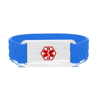 BAIYI HOPE Medical Alert Bracelet Personalized Silicone Sport Medic Emergency ID Wristbands Free Engraving Stainless Steel Medical Health Alert Bracelet for Women and Men