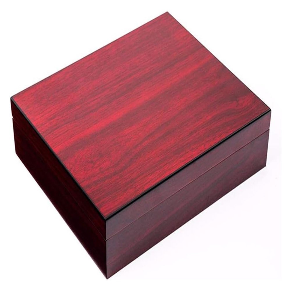 Cigar Humidor Classic Mahogany Cigar Humidor, Hygrometer Humidifier, Spanish Cedar Lined Storage Box, Can Hold 30 Cigars, Moisturizing and Constant Humidity Cedar Wood