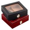 Cigar Humidor Black Red Cedar Wooden view 3