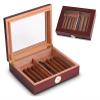 Cigar Humidor Black Red Cedar Wooden view 4