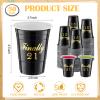Nuogo 50 Pcs Finally 21 Birthday Party Disposable Cups 16 oz Plastic Cups 21st Birthday Party Favors Gift for Her and Him Women Men Anniversary Wedding Decorations view 2