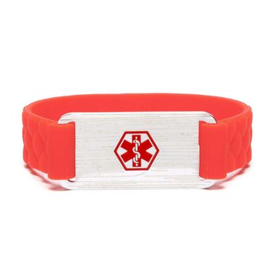 BAIYI HOPE Personalized Medical Alert ID Bracelet Free Engraving Blood Disorder Silicone Wristband Medic Emergency Identification Bracelets for Women & Men