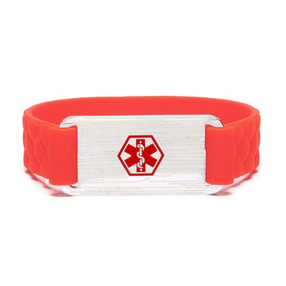 BAIYI HOPE Personalized Medical Alert ID Bracelet Free Engraving Blood Disorder Silicone Wristband Medic Emergency Identification Bracelets for Women & Men