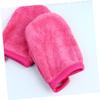 Mikinona 3pcs Facial Cleansing Mitts Makeup Powder Puff Gentle Makeup Removal Gloves for Face Thick Cleaning Pads Soft Washable view 4