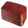 Cigar Humidor Cigar ash Tray Cigar Case Travel Genuine Leather Humidor, Cedar Wood Lined with Humidifier and Removable Trays, Light Weight view 2