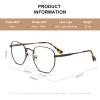 RB.Pilot Classic Square Polygon Reading Glasses for Men Women Light Blocking Computer Readers Spring Hinge Metal Frame view 4